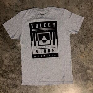 Volcom Stone T Shirt Mens Small Gray Graphic Mcmxci Cotton Crewneck Modern Fit